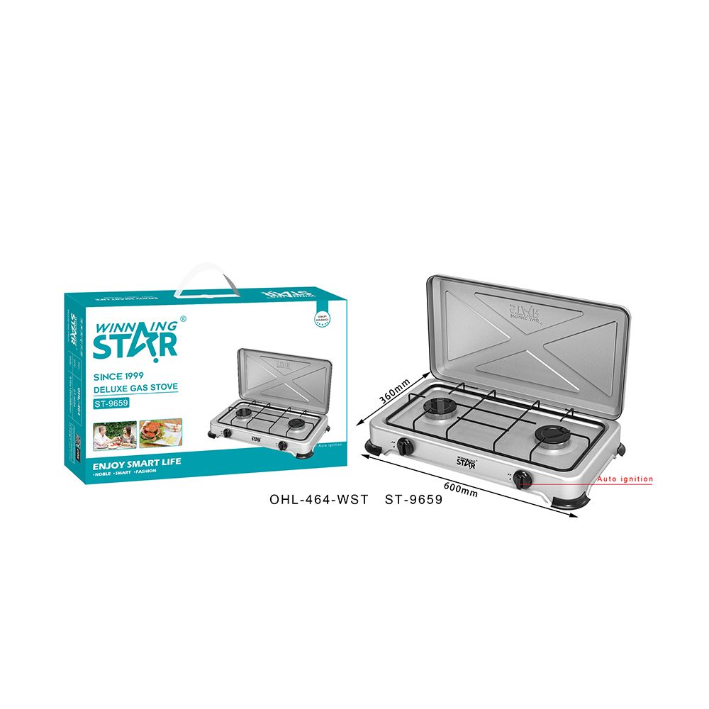WINNING STAR Deluxe 2-égős Kemping Gáztűzhely ST-9659