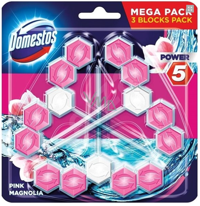 Domestos Power 5 Pink Magnolia WC Frissítő Blokk - Mega Pack