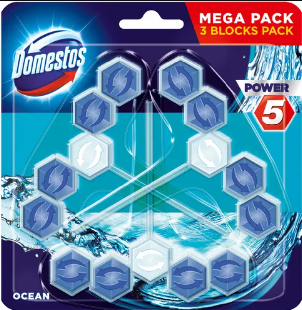 Domestos Power 5 Ocean WC Frissítő Blokk - Mega Pack&nbsp;