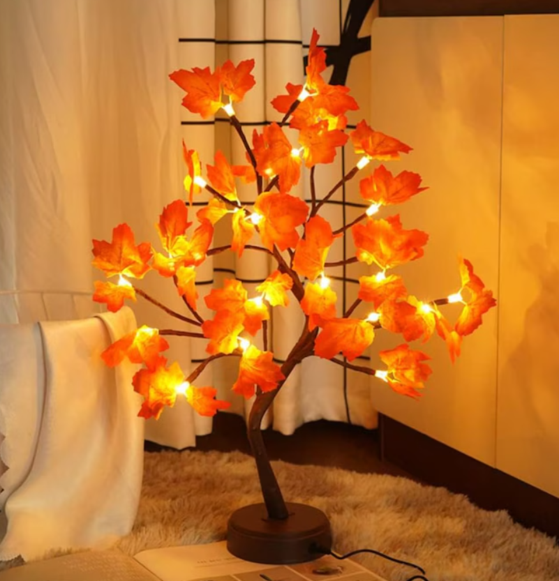 Mini LED Sakura Fa Éjjeli Lámpa Narancssárga