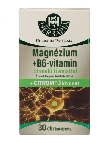 Herbária Magnézium+ B6+ Citromfű Filmtabletta - 30 db