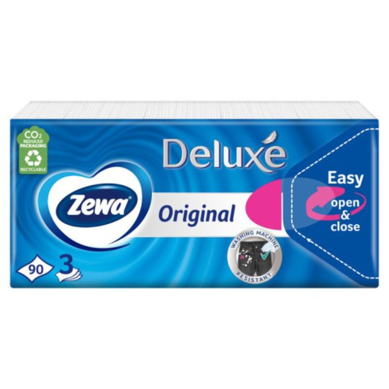 Zewa Deluxe Papír Zsebkendő Original –  3 rétegű, 90 db