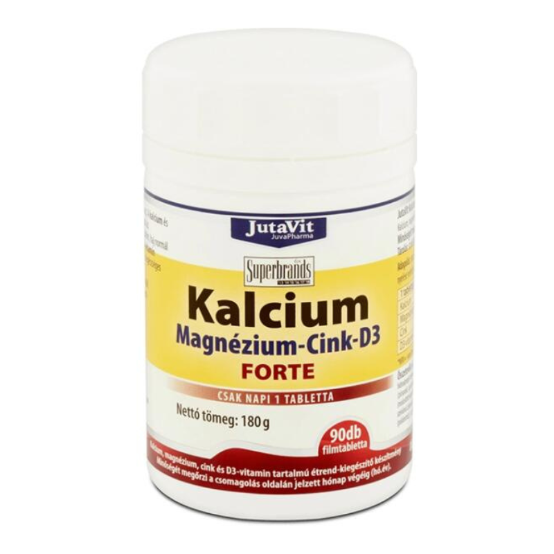 JutaVit Kalcium+Magnézium+Cink+D3-Vitamin Forte 90db Filmtabletta