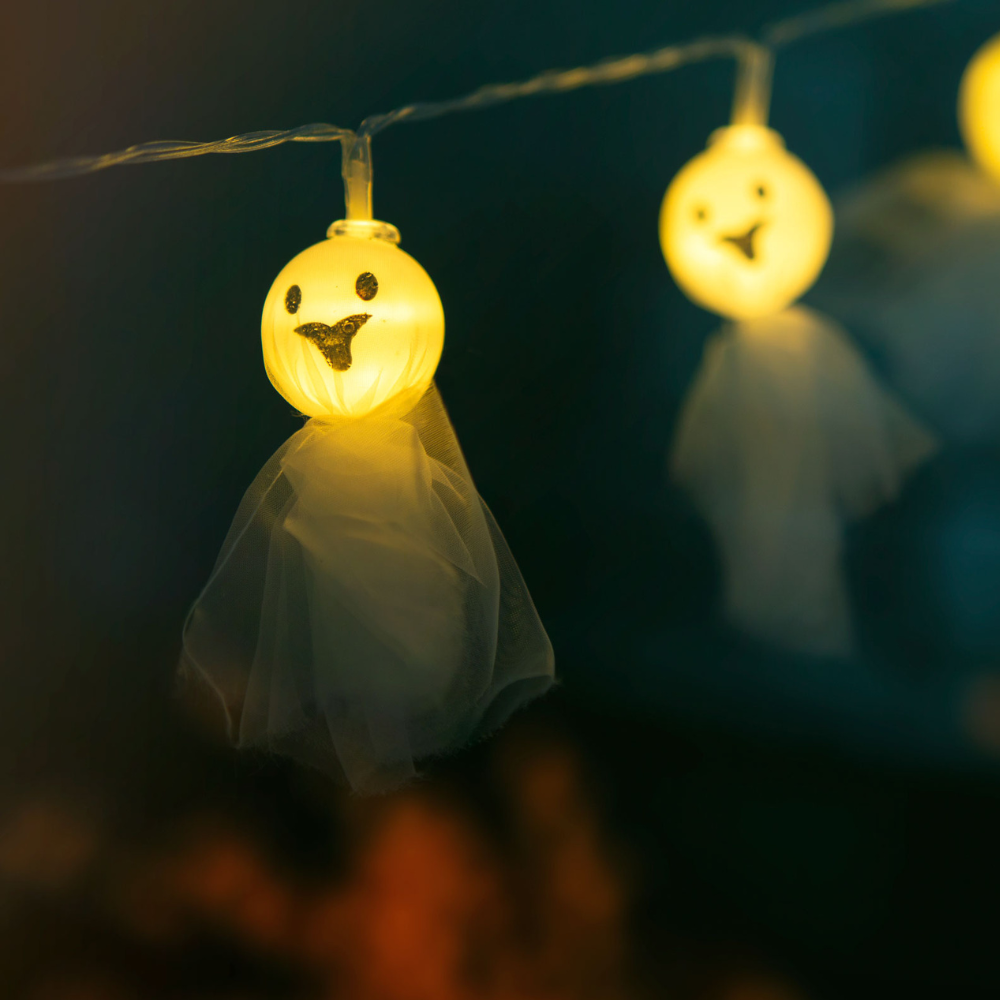 Halloween-i LED-es fényfüzér - szellem