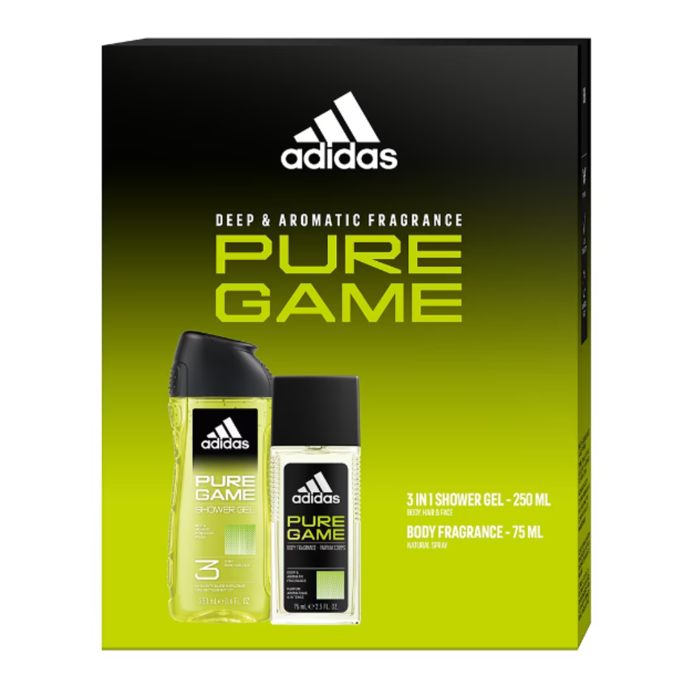 Adidas Pure Game deodorant natural spray 75 ml + tusfürdő 250 ml