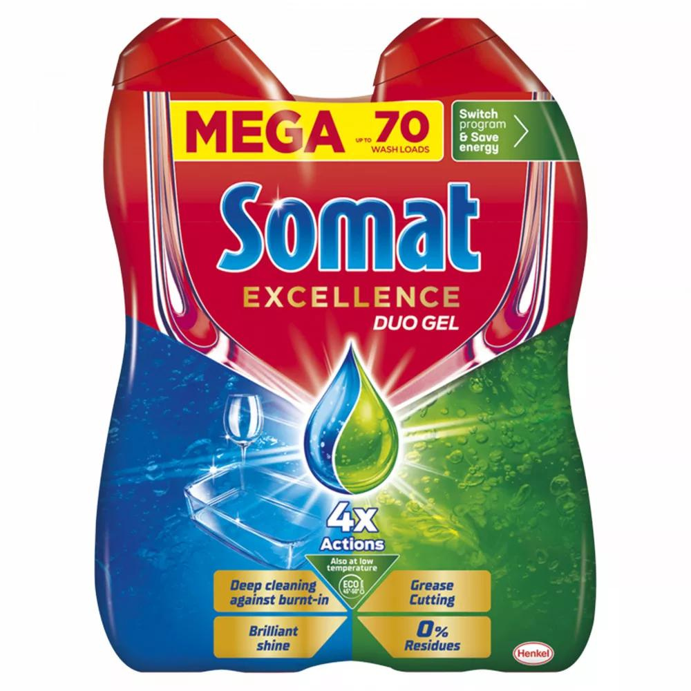 Somat Excellence Duo Gel gépi mosogatószer gél 2x630 ml