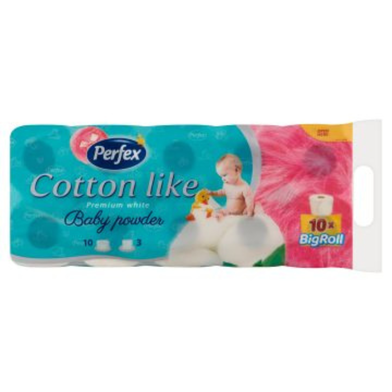 Toalettpapír PERFEX Cotton Like 3 réteg 10 tekercs Baby