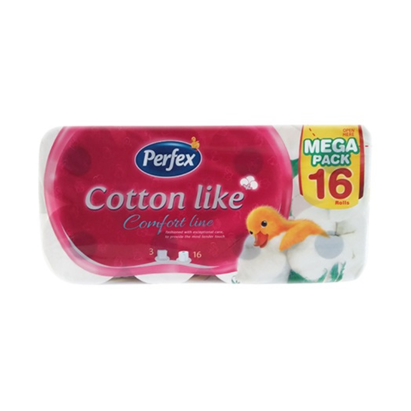 Toalettpapír PERFEX Cotton Comfort Line 3 réteg 16 tekercs