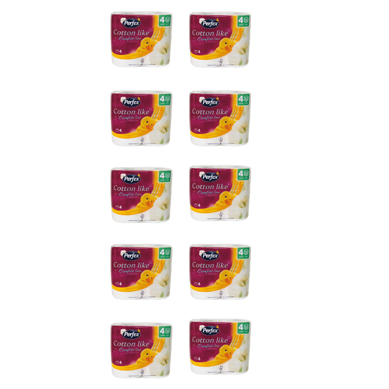 Toalettpapír PERFEX Cotton Comfort Line 4 réteg 10x4 tekercs