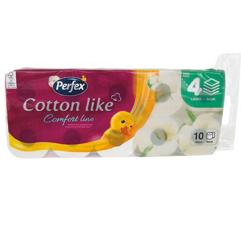 Toalettpapír PERFEX Cotton Comfort 4 réteg 10 tekercs