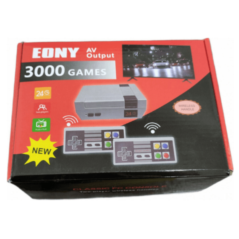 Retro vezeték nélküli játékkonzol Eony Classic FC 3000 játékok felnőtteknek és gyerekeknek