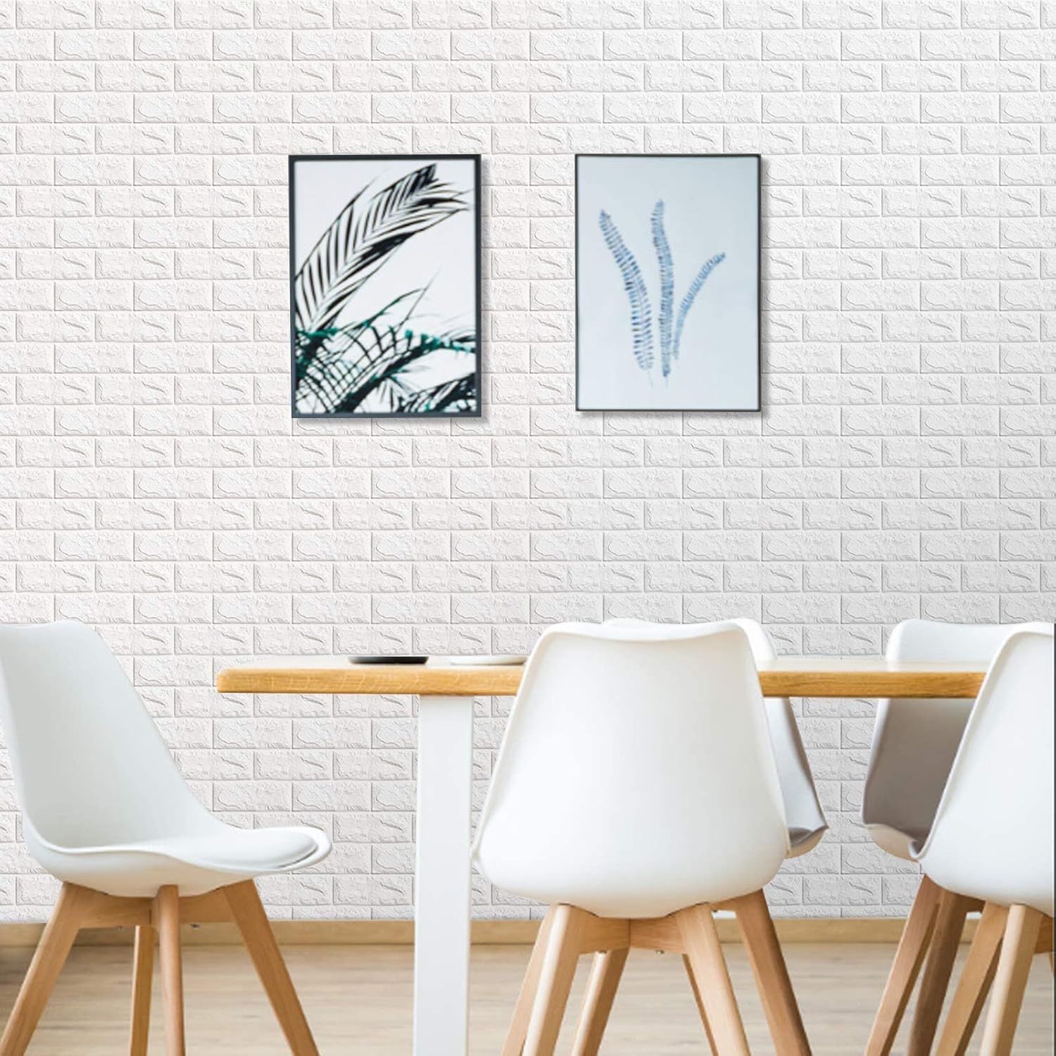 LuxWall 5D Prémium Öntapadós Tapéta Vízálló Tégla Mintázatú Fali Háttér Dekoratív Matrica (77x70 cm Fehér)