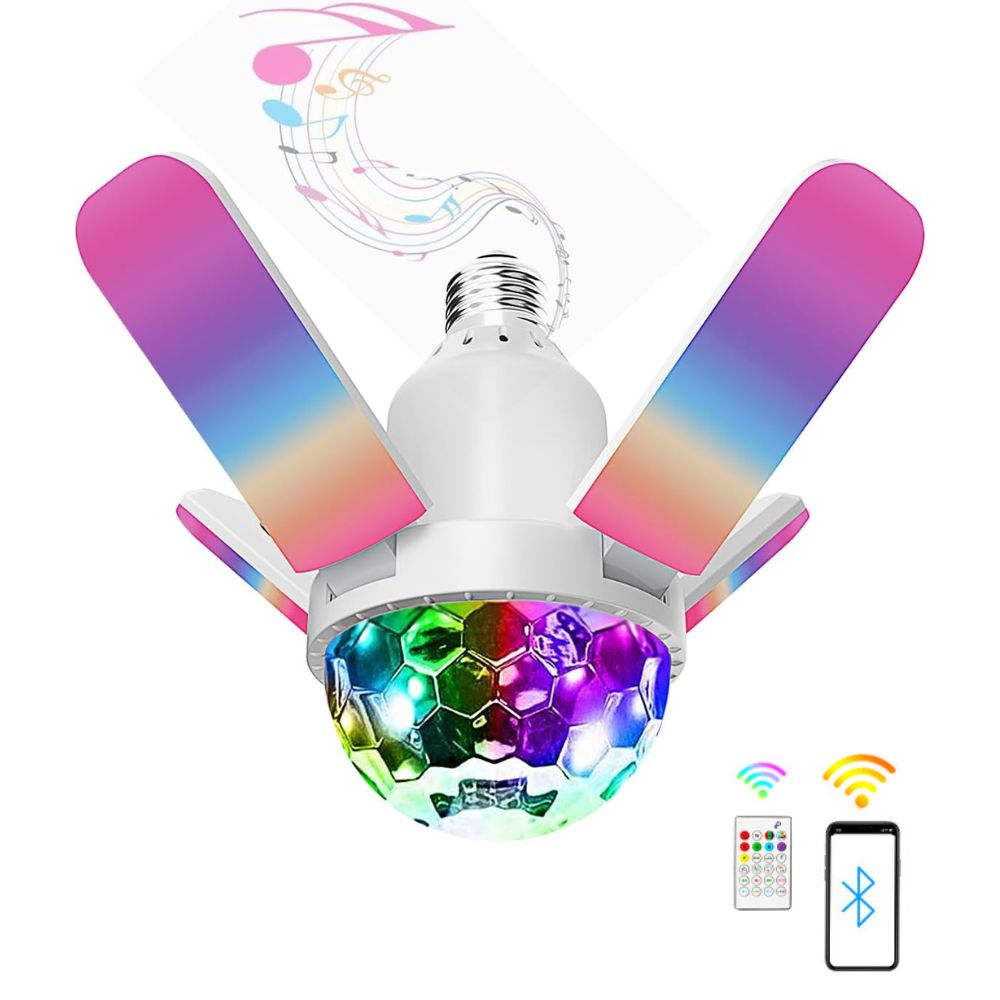 UFO2 Lámpa 4db RGB LED Szárnyak, Bluetooth Hangszóró, Távirányító, E27 Foglalat