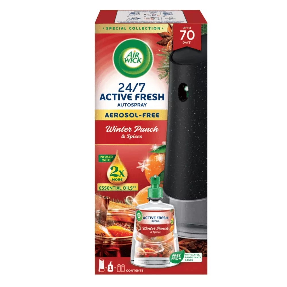Air Wick ACTIVE FRESH készülék+utántöltő 228 ml Winter Punch & Spices