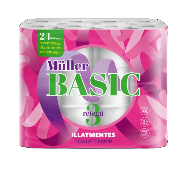 Müller Basic 3 Rétegű Wc Papír XXL 24 Tekercs