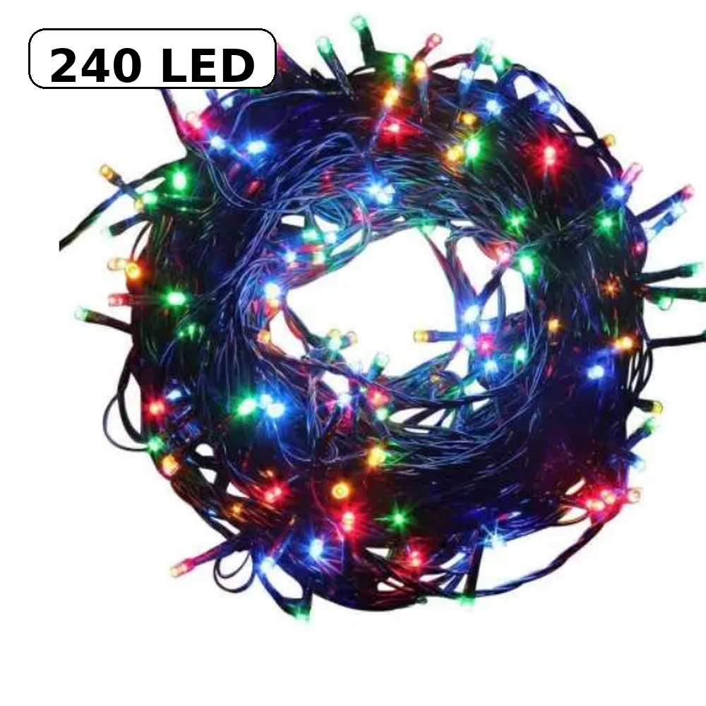 240 LED Színes LED Fényfüzér – Ünnepi és Otthoni Hangulatvilágítás