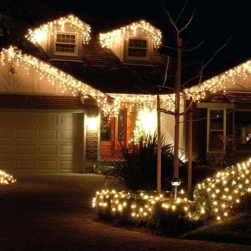 15m, 200 LED jégcsap fény füzér hideg fehér