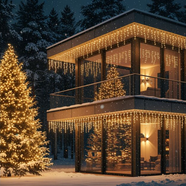 Kültéri toldható Jégcsap Fényfüzér 180LED 8M