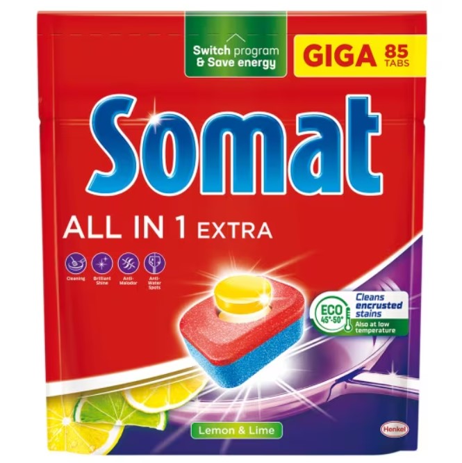 Somat All in One Extra Lemon&Lime – 85 db Tabletta