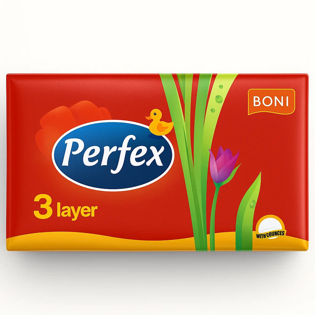 Perfex 3 Rétegű Zsebkendő, 100 db – Prémium Papír Zsebkendő