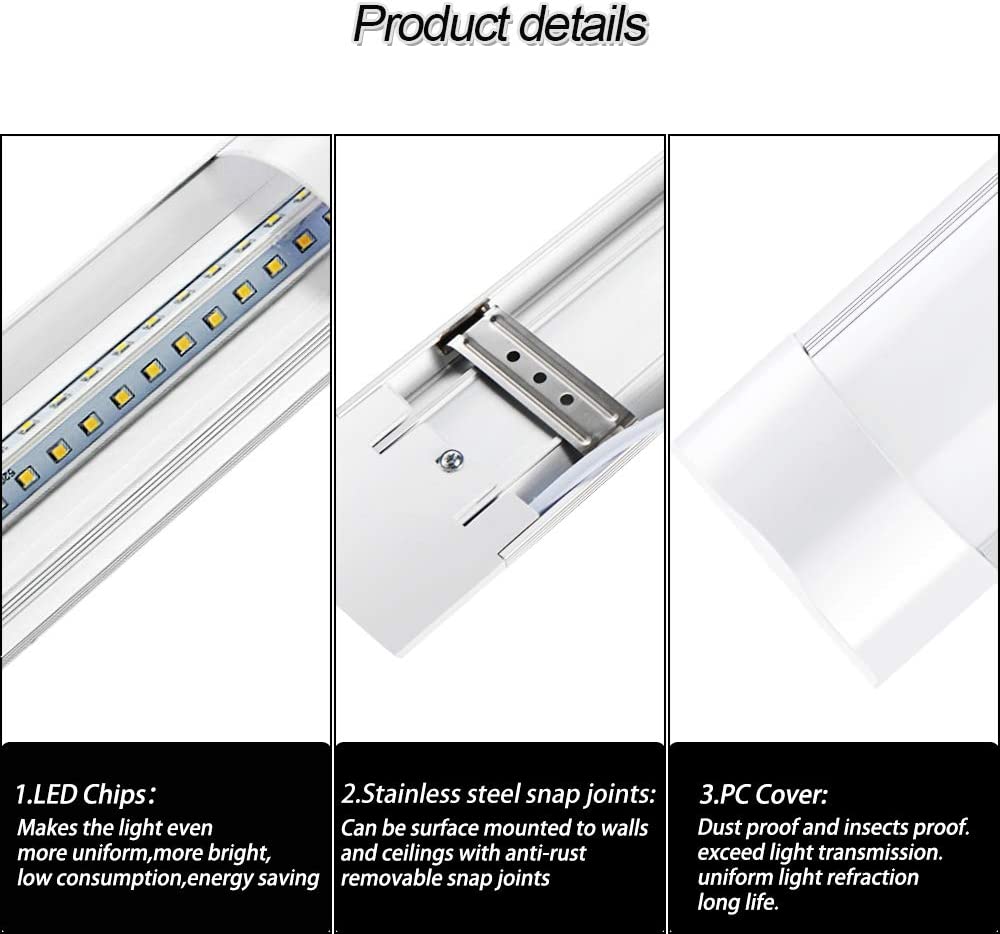 120cm Mennyezeti LED energiatakarékos fénycső, 130°-os szőg erős 6500K világítás