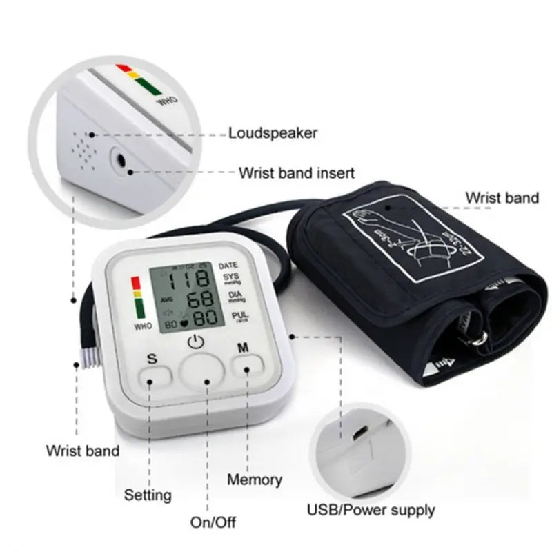 Digitális automata vérnyomásmérő WHO skálával, felkaros