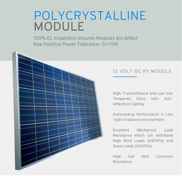 Monokristály-os napelem tábla 100W- (120cm-50cm) könnyen felszerelhető