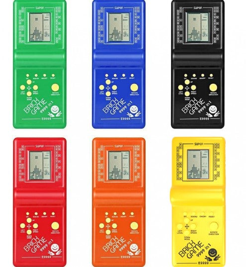Retro elektronikus Tetris tégla játék gép, klasszikus kézi pocket játé