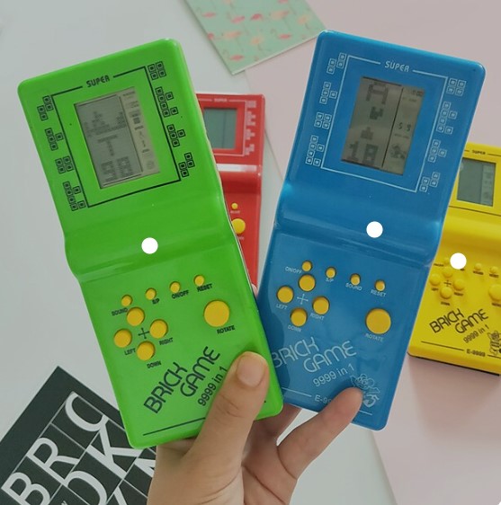 Retro elektronikus Tetris tégla játék gép, klasszikus kézi pocket játék gép