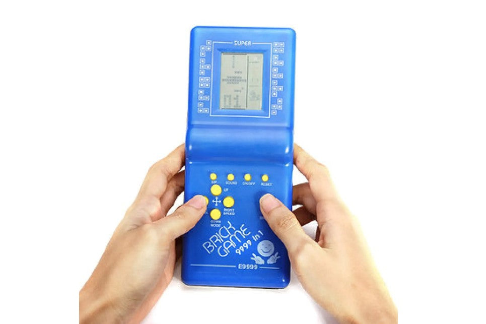 Retro elektronikus Tetris tégla játék gép, klasszikus kézi pocket játék gép